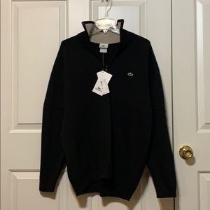 LaCoste half zip black knit sweater XXL